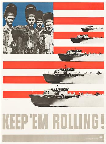 LEO LIONNI (1910-1999). KEEP EM ROLLING! Group of 4 posters. 1941. 40x30 inches, 101½x76¼ cm. U.S. Government Printing Office, [Washin